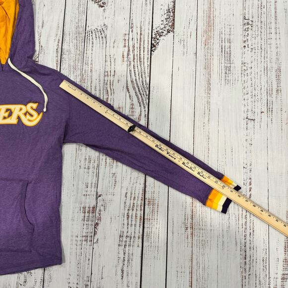 Mitchell & Ness Lakers Hoodie Men’s M Purple/Gold HWC Pullover Cotton VTG Style - Picture 6 of 8